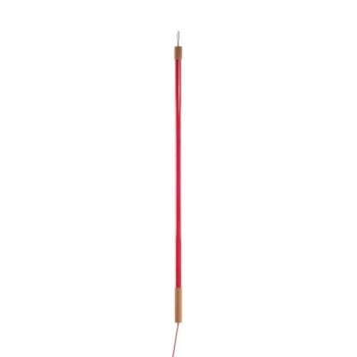 Abbildung von SELETTI LED Leuchte Linea, rot, Holzdetails, universal