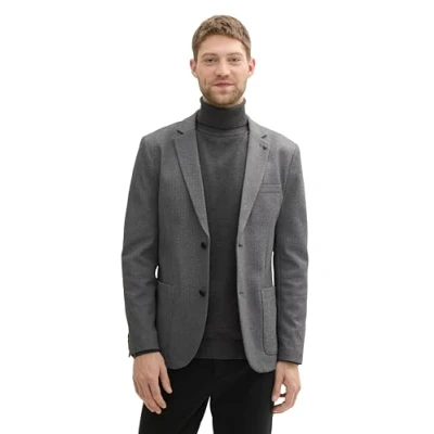 Abbildung von TOM TAILOR Herren 1042864 Piqué Sakko mit Stretch, 35951 Black White Birds Eye, 48