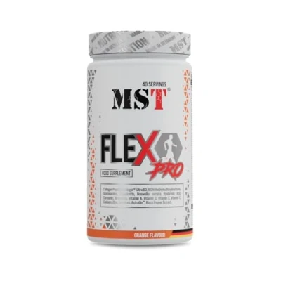 Abbildung von MST® Nutrition Flex Pro Pulver Kollagen, MSM, Glucosamin, Chondroitin &amp; Hyaluronsäure Hochwertige Rezeptur Made in Germany (600g, Orange)