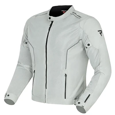 Abbildung von REBELHORN Wave Motorradjacke Herren Textil Mesh Belüftungseinsätze Ellbogen und Schulterprotektoren Stufe 2 Rückenprotektor Tasche