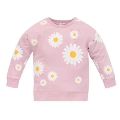 Abbildung von Pinokio Sweatshirt Daisy, 100% Baumwolle, rosa Blumenmuster, Mädchen 62 122 (98)