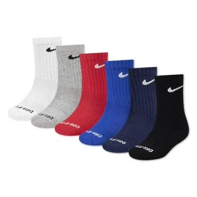 Abbildung von Nike Sportswear Basic CREW 6 PACK Socken für Kinder, Größe: 23.5 27, Black/white