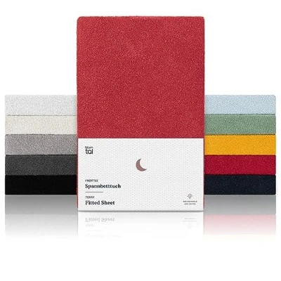 Abbildung von Spannbettlaken Frottee OEKO TEX zertifiziertes Laken, Blumtal, Frottee, Gummizug: rundum, (1 Stück), wärmend bis 25cm Matratzenhöhe, Premium Qualität 170 g/m²