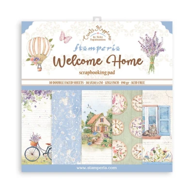Abbildung von Stamperia International Scrapbooking Pad 10 sheets cm 30,5x30,5 (12&quot;x12&quot;) Create Happiness Welcome Home