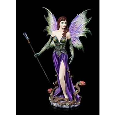 Abbildung von Fantasy Elfen Figur Caro mit Zauberstab Deko Figur, handbemalt, Flügel und Zepter zum Stecken