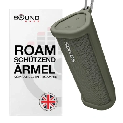 Abbildung von Sound bass Robuste Silikon Tragetasche für Sonos Roam &amp; SL Grün Schützen Sie Ihren kabellosen Bluetooth Lautsprecher mit Dieser Hülle