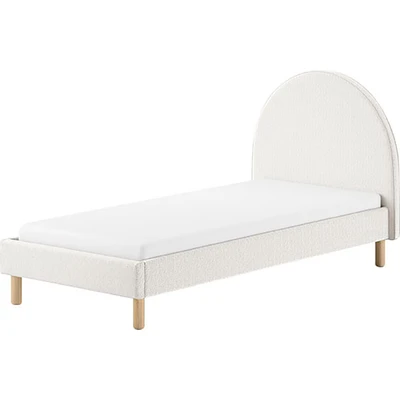 Abbildung von Vipack Polsterbett &quot;MOON&quot;, (Made in Europe), 2 Breiten (90 o. 140 cm), Lattenrost, Bouclé Stoff, wahlw. 4 Farben