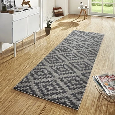 Abbildung von HANSE Home Läufer &quot;Nordic&quot;, rechteckig, Kurzflor, Raute, Teppich, Weich, Esszimmer, Kinderzimmer, Flur, Modern