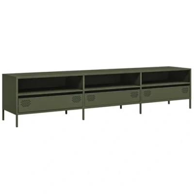 Abbildung von vidaXL TV Schrank Olivgrün 202x39x43,5 cm Kaltgewalzter Stahl