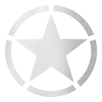 Abbildung von Finest Folia 2er Set Autoaufkleber Army Stern Sticker Folie für Auto Motorrad Anhänger Aufkleber US Star selbstklebend wetterfest Kfz Zubehör K167 (Silber, 20x20cm)