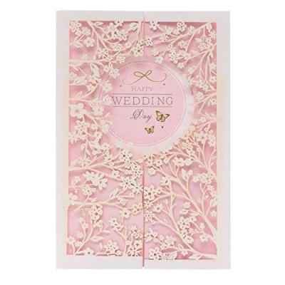 Abbildung von UK Greetings Hochzeitskarte mit Umschlag ausgeschnittenes Blumenmuster, mehrfarbig
