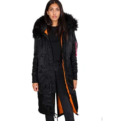Abbildung von Alpha Industries LONG Fishtail Parka, Damen, Größe: XL, Black