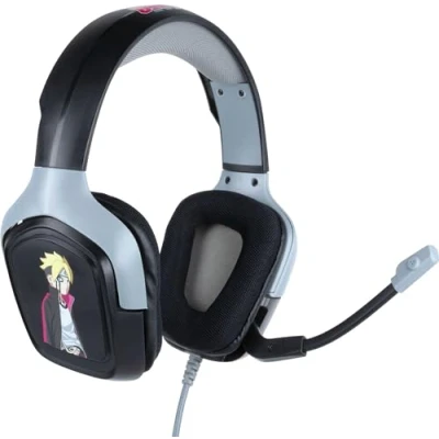 Abbildung von Konix Boruto Naruto Next Generations Gaming Kopfhörer mit Kabel für PS4, PS5, Switch und Xbox 45 Mikrofon 1,5 m 3,5 mm Klinkenstecker Schwarz Grau