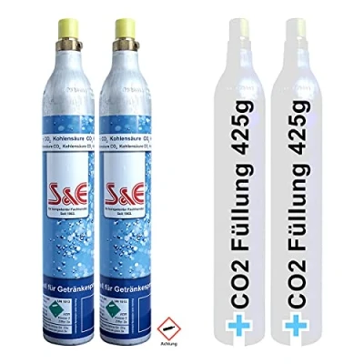 Abbildung von BlueCraft Wassersprudler, (2 tlg), Universal CO2 Zylinder 425 g Kohlensäure für bis zu 60l Sprudelwasser