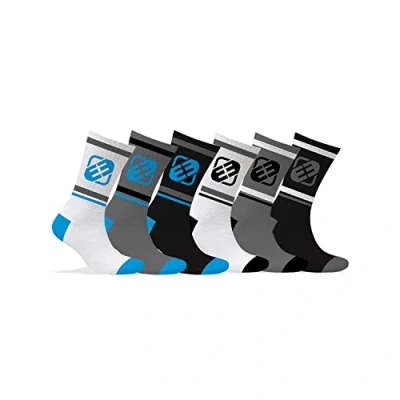 Abbildung von Sportsocken Herren rutschfest, Socken Herren, Anti Reizung (6er Pack), Schwarz/Grau/Weiß/Blau, 39/42