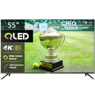 Abbildung von CHiQ U55QM8E 55 Zoll QLED TV, UHD 4K Smart Google WiFi, Bluetooth 5.0, DBX Dolby Audio, Assistant, Chromecast, Triple Tuner, Netflix