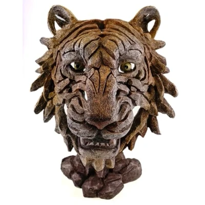 Abbildung von Kremers Schatzkiste Dekofigur Löwenkopf modern 40cm aus Polyresin Figur Deko Skulptur Statue Tierfigur Tiger Afrika Lion