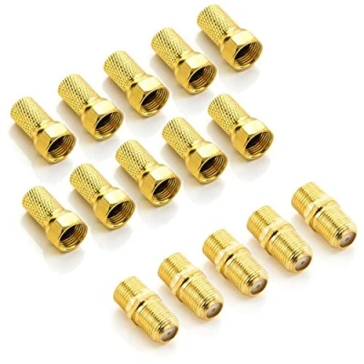Abbildung von deleyCON F Stecker Set mit 5x Verbinder &amp; 10x 7mm SAT Kabel