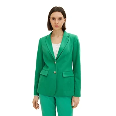 Abbildung von TOM Tailor Farbiger Blazer, Damen, Größe: 34, Vivid leaf green