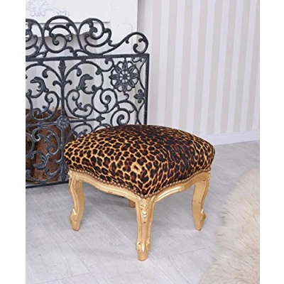 Abbildung von Kleiner Hocker Leo Fussbank Tierprint Polsterbank Polsterhocker Barock cat689a16 Palazzo Exklusiv