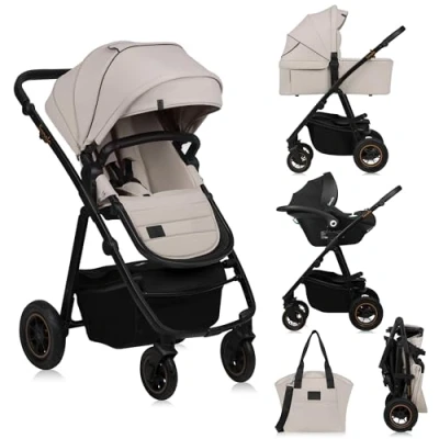 Abbildung von lionelo Kombi Kinderwagen AMBER PLUS 3IN1, (Set 2in1 oder 3in1), 3 in 1 System / Babywanne &amp; Buggy Von Geburt bis 4 Jahre