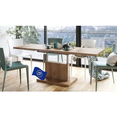 Abbildung von Mazzoni Design Couchtisch Tisch Aston stufenlos höhenverstellbar ausziehbar 120 bis 200cm Esstisch (Eiche Halifax)
