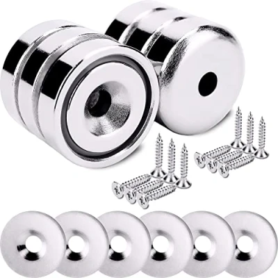 Abbildung von Sensei 6 Stück Neodym Ringmagnete 16x5 mm mit Öffnung für Senkkopfschraube, belastbar bis kg + Unterlegscheiben aus Stahl 12 Senkkopfschrauben im Set