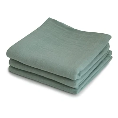 Abbildung von mushie Musselin Baby Tücher, 100% Bio Baumwolle, 59,7 x cm, römisches Grün, 3er Pack