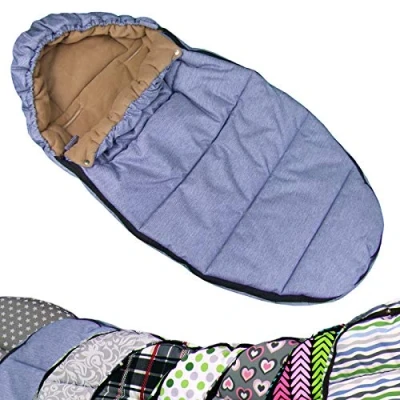 Abbildung von BAMBINIWELT Winterfusssack, Fußsack in Mumienform für Kinderwagen, Jogger, Buggy oder Schlitten, Fleece, universal,110cm (blau meliert)