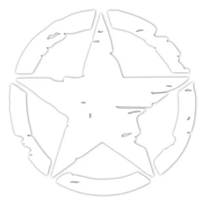 Abbildung von Finest Folia 2er Set Autoaufkleber Army Stern Sticker Folie für Auto Motorrad Anhänger Aufkleber US Star Motiv 3 selbstklebend wetterfest Kfz Zubehör (Weiß Glanz, 10cm K169)