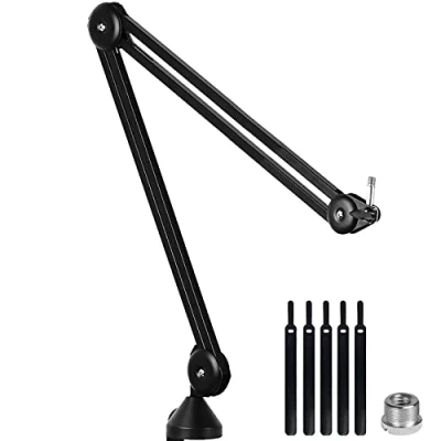 Abbildung von LANUCN Mikrofon Arm Mikrofonständer der 2. Generation 3/8 5/8 Verbesserter Mikrofonarm mit Anti Shaking Tischklemme Minimalistischem Mic Stand für Yeti Snowballs und andere Microphone Boom