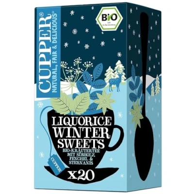 Abbildung von Cupper Bio Kräutertee &quot;Liquorice Winter Sweets&quot;, 20 ungebleichte Teebeutel, umweltfreundlich, fair gehandelt
