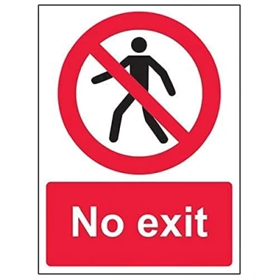 Abbildung von vsafety 52043 an s &quot;No Exit&quot; Verbot Zugang Schild, selbstklebend, Hochformat, 150 mm x 200 mm, schwarz/rot