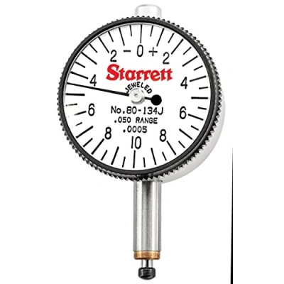 Abbildung von Starrett 80 134J Mini Messuhr, Bereich: .050&quot;, Zifferblattablesung: 0 10