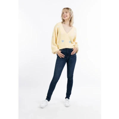 Abbildung von myMo Biany Strickjacke, Damen, Größe: XL/XXL, Gelb