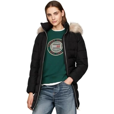 Abbildung von Tommy Hilfiger Heritage TYRA COAT Daunenmantel, Damen, Größe: XXS, Black