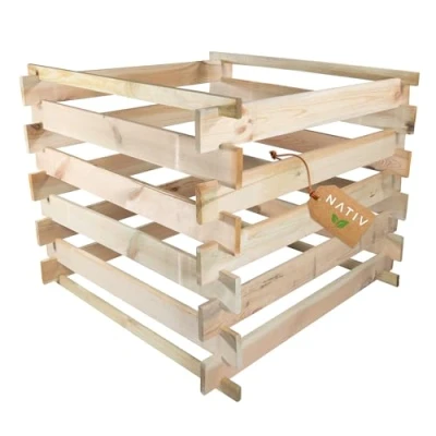 Abbildung von Komposter Holz 88x88x73 cm, Holzkomposter mit Stecksystem, Schnellkomposter