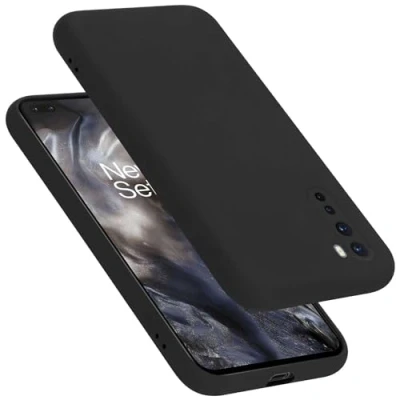 Abbildung von Cadorabo Hülle kompatibel mit OnePlus Nord Silikon Handyhülle für Case aus flüssigem Kratzfeste und stoßfeste dünne TPU Schutzhülle Liquid SCHWARZ