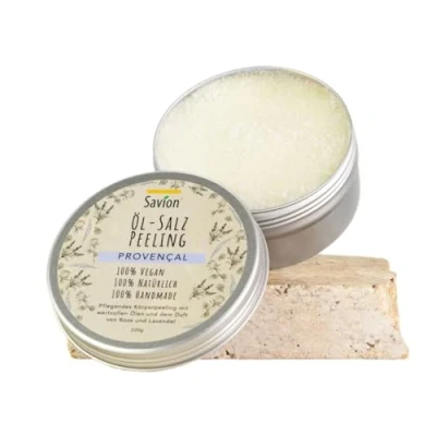 Abbildung von Savion Pflegendes Öl Salz Peeling mit Zitrusnoten Tiefengereinigte &amp; weiche Haut Mandel Jojoba Vegan Made in Germany