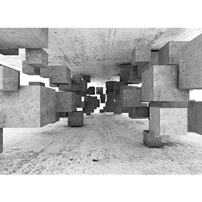 Abbildung von living walls Fototapete &quot;Designwalls Concrete Tetris&quot;, Vlies, Wand, Schräge, Decke