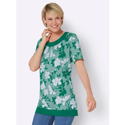 Abbildung von Sheego Tshirt print, Damen, Größe: 40, Tiefgrün gemustert