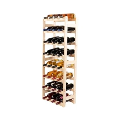 Abbildung von PROREGAL Weinregal PINOTWINE HxBxT 118x43x25cm 32 Flaschen Massives Kiefernholz Braun geölt Weinhalter Weinständer Flaschenständer Flaschenregal Holzregal