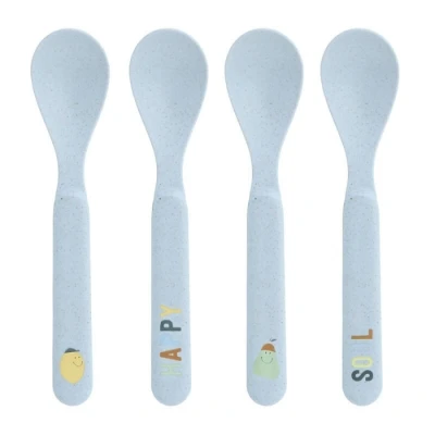 Abbildung von LÄSSIG Kinder Löffel Set (4 Stk.) Kinderbesteck ohne Melamin, BPA frei, für Spülmaschine und Mikrowelle/Spoon Happy Fruits Lemon