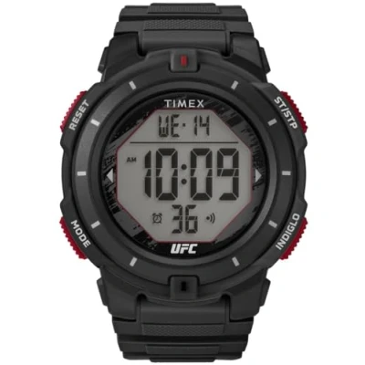 Abbildung von Timex UFC Rumble Herren Armbanduhr, 50 mm, schwarzes Armband, digitales Zifferblatt, Gehäuse TW5M59600