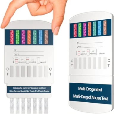 Abbildung von 2x 10in1 Multi Drogentest Urintest 10 Drogenarten Drogenschnelltest auf THC, Amphetamine, Kokain, Opiate, Meth, Methadon, MDMA, Benzodiazepine, Oxycodon und Butalbital