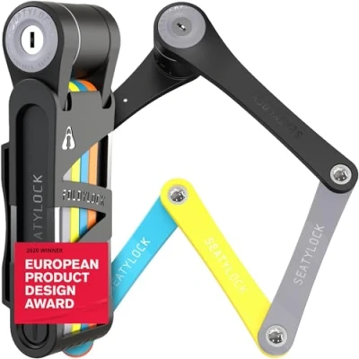 Abbildung von FoldyLock Compact Fahrrad Faltschloss Patentiertes Testsieger Fahrradschloss mit Schlüssel und Halterung für Hohe Sicherheit Leicht Sicher Ebike, e Scooter Roller 85 cm