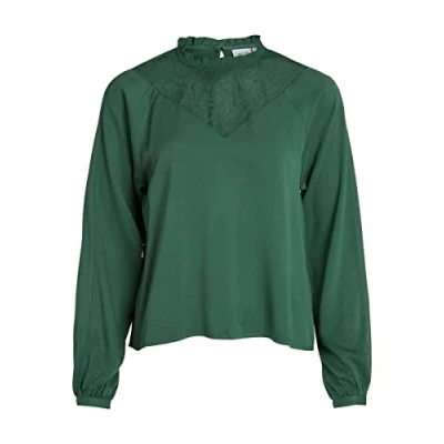 Abbildung von Vila Damen Visuvita L/S Lace Top/Su Noos Bluse, Pineneedle, 36 EU