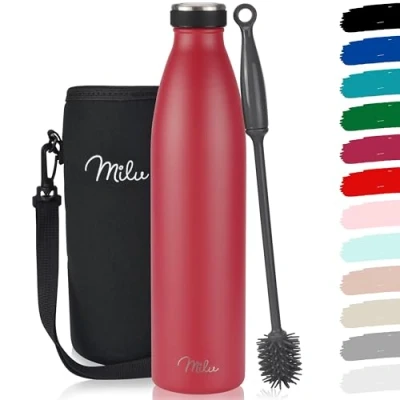 Abbildung von Milu Isolier Trinkflasche, Edelstahl Rot, 750ml, 1 von FROG.coffee