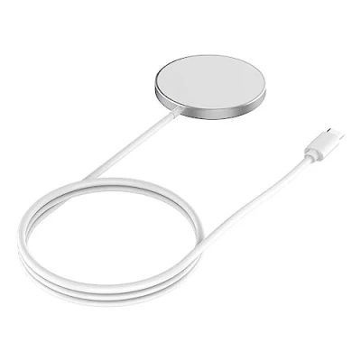 Abbildung von JOBY Magnetisches Kabelloses Ladegerät, Drahtloses Ladegerät Kompatibel mit MagSafe, Qi Technologie, 15W Schnellladung, iPhone und Android Smartphones, 1m USB C Kabel, Grau