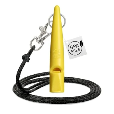 Abbildung von ACME Hundepfeife No. 210,5 + GRATIS Pfeifenband Hörbar Für alle Hund laut und weitreichend professionelles Rückruf Hundetraining (Yellow)